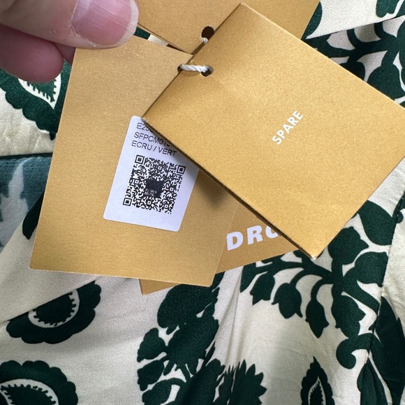 Sandro Paris Cavaliere Ecru Green Floral Print Button Up Shirt Top Size 1 | US 4 - Picture 6 of 9